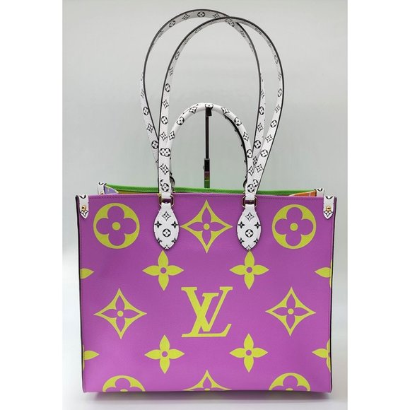 Louis Vuitton Onthego GM Giant Flower Limited Edition Purple Vert Monogram Tote - Picture 4 of 12